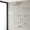 Doucheset 3-Weg Inbouw Thermostatisch Douchekop Vierkant 30 x 30cm Baduitloop 4 Zijdouches Geborsteld Nikkel | Harting