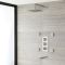 Doucheset 3-Weg Inbouw Thermostatisch Douchekop Vierkant 30 x 30cm Baduitloop 4 Zijdouches Geborsteld Nikkel | Harting