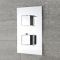 Doucheset - Douchekraan Thermostatisch Inbouw 2-Weg met Omstel, en Verzonken 40x40cm Plafond Douchekop en Handdouche Chroom | Kubix