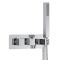 Doucheset - Douchekraan Thermostatisch Inbouw 2-Weg met Omstel met Verzonken 40x40cm Plafond Douchekop en Handdouche Chroom | Kubix