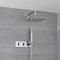 2-Weg Thermostatische Douchekraan met Omstel, 20cm Vierkante Douchekop en Handdouche | Kubix