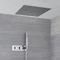 Doucheset - Douchekraan Thermostatisch Inbouw 2-Weg met Omstel met Verzonken 40x40cm Plafond Douchekop en Handdouche Chroom | Kubix