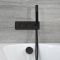 Badkraan 2-Weg Thermostatisch met Omstel, met Handdouche en Overloop-Badvuller Zwart | Nox
