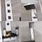 Douchepaneel Hoek 3-Weg Thermostatisch met Douchekop, Handdouche en 3 x Zijdouches Chroom | Alcove
