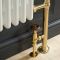 Handdoekradiator Klassiek 96,3cm x 67,3cm (met Overhangend Handdoekrek) - Satijn Goud | Elizabeth