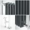 Handdoekradiator CV Verticaal Klassiek 93cm x 45,2cm - Chroom/Antraciet | Elizabeth