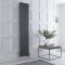 Kolomradiator Verticaal Dual Fuel / Hybride Klassiek Antraciet 38 x 180cm Keuze Radiatorkranen en Wi-Fi Thermostaat | Windsor