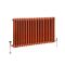 Kolomradiator Horizontaal 2-Kolommen Klassiek - Koper Metallic | Keuze Afmeting | Windsor