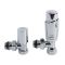 Moderne ½" Binnendraad Stopkranen incl Thermostaatknop  Haaks Chroom
