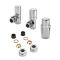Radiatorkranen Thermostatisch Haaks Chroom met 15mm Adapters