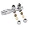 Radiatorkraan Thermostatisch Onderblok Middenaansluiting Haaks Chroom met 16mm Multi-Adapters