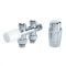 H-Blok 2-pijps Thermostatische Radiatorkraan Recht  3/4'' Mannelijk Chroom 15mm Koperen Adapter