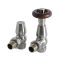 Radiatorkranen Set Thermostatisch Haaks Satijn Nikkel | Windsor