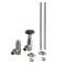 Radiatorkranen Set Thermostatisch Haaks Satijn Nikkel | Windsor