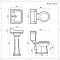 Duoblok Toilet en Wastafel 50cm met Zuil Klassiek Wit | Richmond