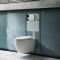 Hangend Toilet Randloos Modern Wit met Hoog Muurframe | Keuze Bedieningsplaat | Kenton