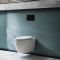 Hangend Toilet Randloos Modern Wit met Hoog Muurframe | Keuze Bedieningsplaat | Kenton