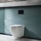 Hangend Toilet Randloos Modern Wit met Hoog Muurframe | Keuze Bedieningsplaat | Ashbury