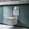 Hangend Toilet Modern Wit met Hoog Muurframe | Keuze Bedieningsplaat | Halwell