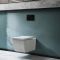 Hangend Toilet Modern Wit met Hoog Muurframe | Keuze Bedieningsplaat | Halwell