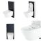 Japans Toilet | Hirayu Stortbak Ombouw Touch-free Bedieningspaneel Hangend Zwart 50cm | Saru