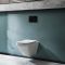 Hangend Toilet Randloos Modern Wit met Hoog Muurframe | Keuze Bedieningsplaat | Exton