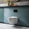 Hangend Toilet Randloos Modern Wit met Kort Muurframe | Keuze Bedieningsplaat | Otterton