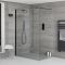 Inloopdouche 1 Vaste Wand Zwart Profiel | Keuze Afmeting en Afwerking Steeneffect Douchebak | Nox