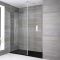 Inloopdouche 1 Vaste Wand met Chromen Paal | Keuze Afmeting en Afwerking Steeneffect Douchebak | Sera
