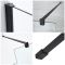 Vaste Douchewand 195cm Hoog met Stabilisatiestang - Zwart | Keuze Afmeting en Optie Zijwand | Nox