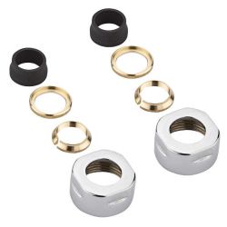 Radiatorkranen Thermostatisch Haaks Chroom en 15mm Adapters