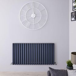 Design Radiator Antraciet Horizontale Aluminium DubbelPaneel 119cm x 60cm |Revive Air