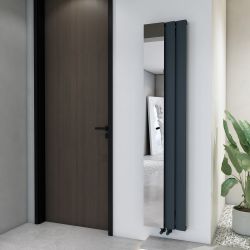 Design Radiator Verticaal Aluminium 180cm met Spiegel | Keuze Afmeting en Afwerking | Aris