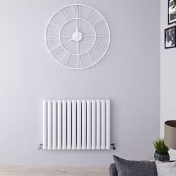 Design Radiator Wit Horizontale Aluminium DubbelPaneel 83cm x 60cm |Revive Air