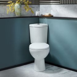 Duoblok Toilet Hoekmontage Modern met Soft-Close Toiletzitting | Keuze Afwerking Spoelknop | Belstone