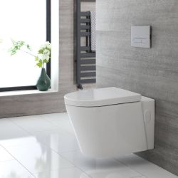 Toilet Hangend Randloos Keramisch met Soft-Close WC-Bril Wit | Alswear