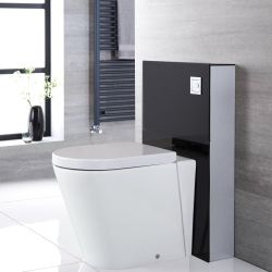 Staand Toilet | Alswear Stortbak Ombouw Dubbele Spoelknop 3/6 Liter Zwart 50cm | Saru