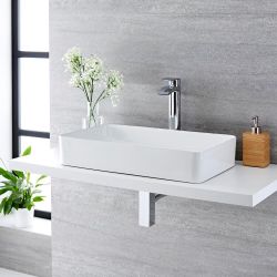 Opzetwastafel Rechthoekig 60cm x 34cm Wit | Alswear