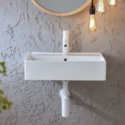 Hangende Wastafel Rechthoekig 50cm x 35cm (1 Kraangat) | Keuze Afwerking | Elements
