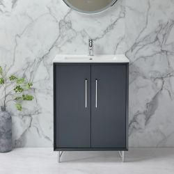 Wastafelmeubel 61cm Modern met Wastafel | Keuze Afwerking en Meubelegrepen | Edge