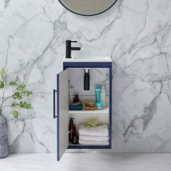 Hangend Wastafelmeubel 40cm Modern met Wastafel | Keuze Afwerkingen en Meubelegrepen | Edge