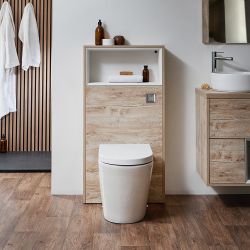 Staand Toilet met Stortbak en WC-Ombouw - Licht Eiken | Optie LED-Verlichting | Hoxton