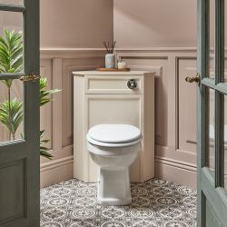 WC-Ombouw Hoekmontage Klassiek met Reservoir en Richmond Staand Toilet | Keuze Afwerking  WC-ombouw, Toiletzitting en Spoelknop | Thornton