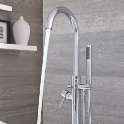 Vrijstaande Badmengkraan met Handdouche - Modern Rond | Kies de Afwerking