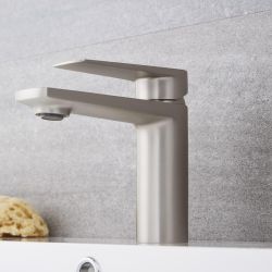 Wastafelmengkraan 1-Gats Geborsteld Nikkel | Harting