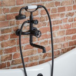 Badmengkraan met Handdouche, Muurbevestigd, Industriële Stijl | Keuze Afwerking | Zandra