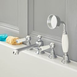 4-gats Badmengkraan en Handdouche Klassiek Steel Handvat | Kies de Afwerking | Elizabeth