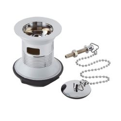 Afvoerplug Klassiek voor Wastafel met Overloop Inclusief Stop met Ketting - Chroom