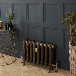 Gietijzeren Radiator 2 Kolommen 51cm Hoog Natuurlijk Messing | Kies de Breedte | Charlotte