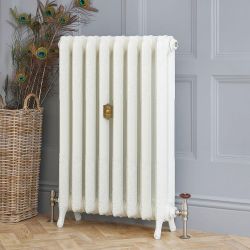 Gietijzeren Radiator Met Bloemenmotief 2 Koloms Porseleinwit H. 51cm x Kies De Breedte| Charlotte